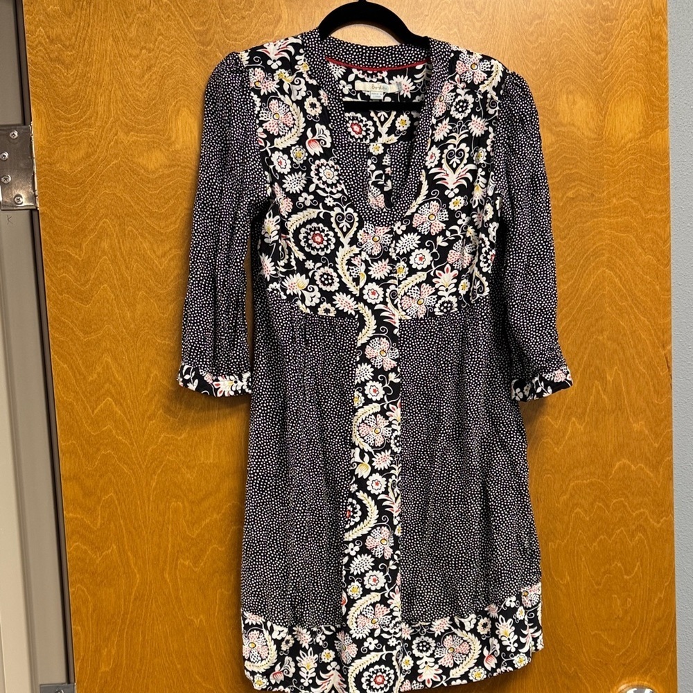 Boden Black and White Floral Dress